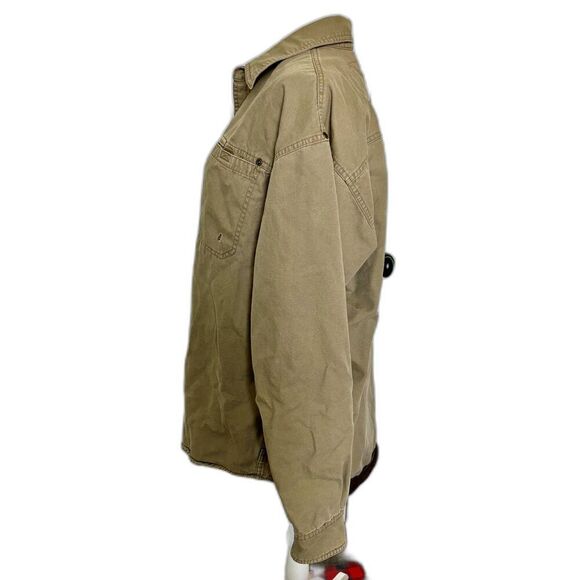 Columbia Brand Utility Jacket Khaki with Brown Lining Men's Large - Picture 7 of 7